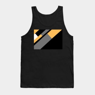 Gold, White, Black, and Grey Rectangle and Triangle pattern Tank Top